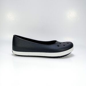 Crocs Crocband Airy Flat Womens 9 Black and White Slip On Flats Shoes